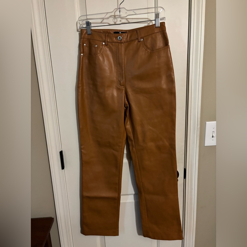 7 For All Mankind Vegan Leather Straight Leg Jeans